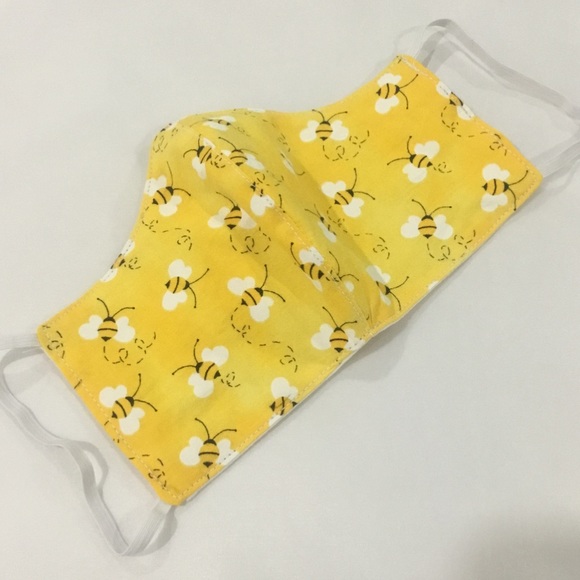 Adult face mask handmade novelty bee print - Picture 2 of 3
